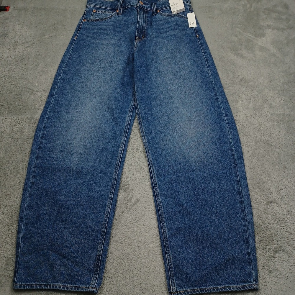 Gap Jeans Womens 30 Blue Denim Barrel High Rise Preppy Modern NWT